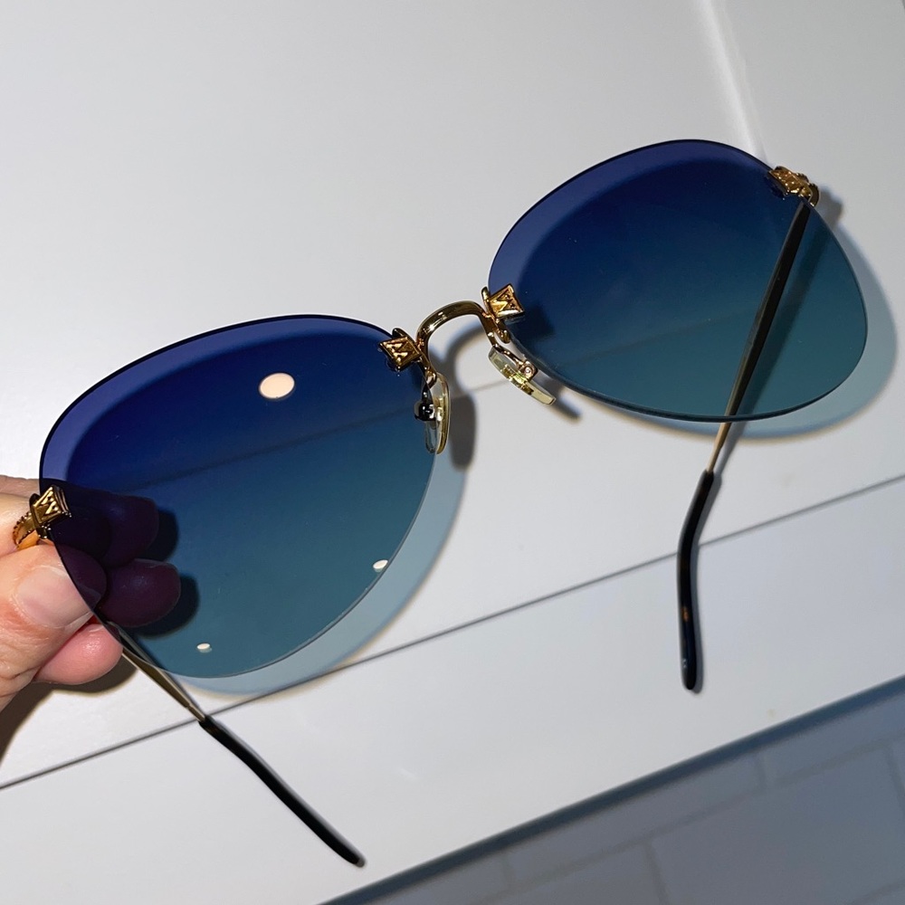 Madame Wildfox Gold and Ombré Blue Sunglasses